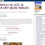A LA TAULA I AL LLIT, AL PRIMER CRIT (blog tancat)